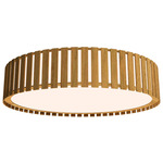 Slatted Ripada Ceiling Flush Light - Louro Freijo / White Acrylic