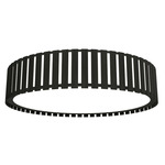 Slatted Ripada Ceiling Flush Light - Charcoal / White Acrylic