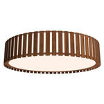 Slatted Ripada Ceiling Flush Light - Imbuia / White Acrylic