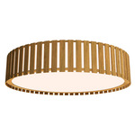 Slatted Ripada Ceiling Flush Light - Louro Freijo / White Acrylic