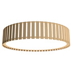 Slatted Ripada Ceiling Flush Light - Maple / White Acrylic