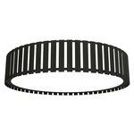 Slatted Ripada Ceiling Flush Light - Charcoal / White Acrylic