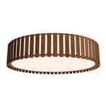 Slatted Ripada Ceiling Flush Light - Imbuia / White Acrylic