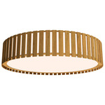 Slatted Ripada Ceiling Flush Light - Louro Freijo / White Acrylic