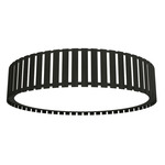Slatted Ripada Ceiling Flush Light - Charcoal / White Acrylic
