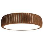 Barrel Ceiling Flush Light - Imbuia / White