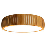 Barrel Ceiling Flush Light - Teak / White