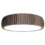 Barrel Ceiling Flush Light - American Walnut / White
