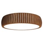 Barrel Ceiling Flush Light - Imbuia / White