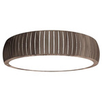 Barrel Ceiling Flush Light - American Walnut / White