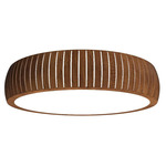 Barrel Ceiling Flush Light - Imbuia / White