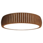 Barrel Ceiling Flush Light - Imbuia / White