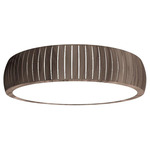 Barrel Ceiling Flush Light - American Walnut / White