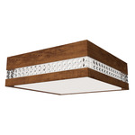 Crystals Square Ceiling Light - Imbuia / White Acrylic