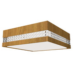 Crystals Square Ceiling Light - Louro Freijo / White Acrylic