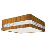 Crystals Square Ceiling Light - Teak / White Acrylic