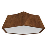 Physalis Ceiling Flush Light - Imbuia / White Acrylic