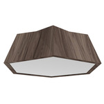 Physalis Ceiling Flush Light - American Walnut / White Acrylic