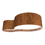 Organic Ceiling Flush Light - Imbuia / White Acrylic