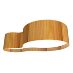Organic Ceiling Flush Light - Teak / White Acrylic