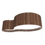 Organic Ceiling Flush Light - American Walnut / White Acrylic