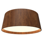 Conical Short Ceiling Flush Light - Imbuia / White Acrylic