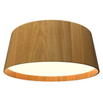 Conical Short Ceiling Flush Light - Louro Freijo / White Acrylic