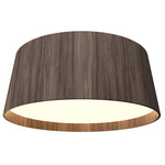 Conical Short Ceiling Flush Light - American Walnut / White Acrylic