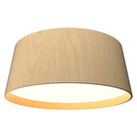 Conical Short Ceiling Flush Light - Maple / White Acrylic