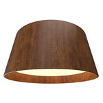 Conical Ceiling Flush Light - Imbuia / White Acrylic