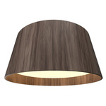 Conical Ceiling Flush Light - American Walnut / White Acrylic