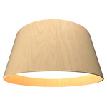 Conical Ceiling Flush Light - Maple / White Acrylic
