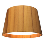 Conical Ceiling Flush Light - Teak / White Acrylic