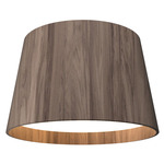 Conical Ceiling Flush Light - American Walnut / White Acrylic