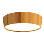 Round Tapered Flush Light - Teak / White Acrylic
