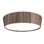 Round Tapered Flush Light - American Walnut / White Acrylic