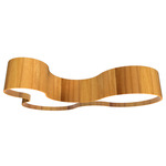 KS Organic Ceiling Flush Light - Teak / White Acrylic