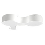 KS Organic Ceiling Flush Light - Organic White / White Acrylic