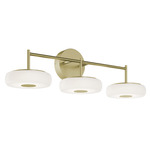 June Bathroom Vanity Light - Antique Brass / White