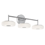 June Bathroom Vanity Light - Satin Nickel / White