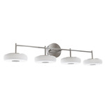 June Bathroom Vanity Light - Satin Nickel / White