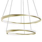 Oberon Color-Select Double Pendant - Antique Brass / White Oberon Color-Select Double Pendant - Antique Brass / White