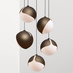 Ohm Multi Light Pendant - Brushed Bronze / Matte Opal