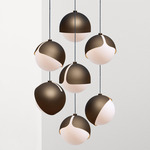 Ohm Multi Light Pendant - Brushed Bronze / Matte Opal