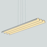 Pola Linear Chandelier - Matte White / Brushed Aluminum