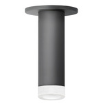 Luxe Ceiling Light with Alabaster Bezel - Matte Black / Alabaster