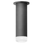 Luxe Ceiling Light with Alabaster Bezel - Matte Black / Alabaster