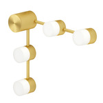 Backstage Corner IP44 Wall Sconce - Satin Brass / Opal