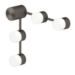 Backstage Corner IP44 Wall Sconce - Satin Graphite / Opal