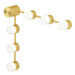 Backstage Corner IP44 Wall Sconce - Satin Brass / Opal
